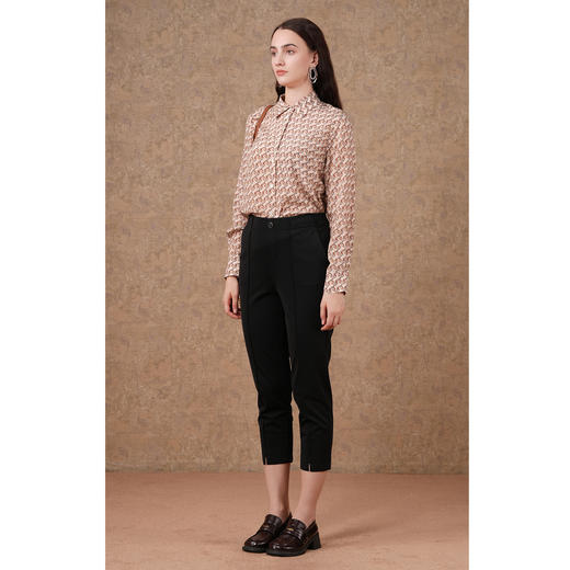 乔万尼简约修身显瘦黑色裤子EM3F323 商品图2