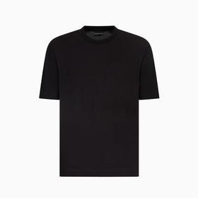 EMPORIO ARMANI 阿玛尼 男士徽标提花棉质圆领短袖T恤 黑色 EM000943 AF10762 FC157