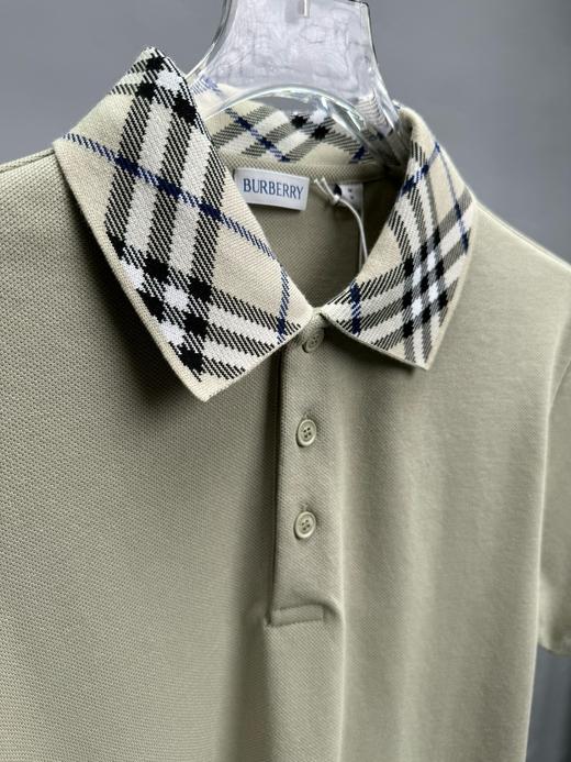 B家 格纹领/刺绣 丝光珠地棉 翻领短袖POLO衫 Z-15089 商品图2