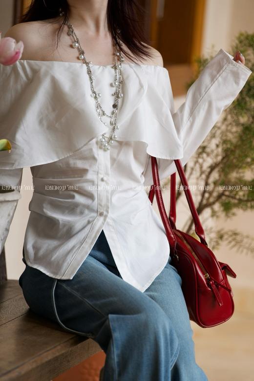 【门店同款】ENJOY春季绮梦繁花一字肩收腰上衣 161911201 商品图3