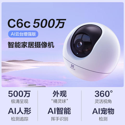 【萤石】室内云台网络400/500/800万摄像机C6C精灵球 商品图1