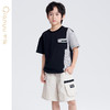 笛莎千与2025夏新款男童时尚撞色拼接短袖T恤 商品缩略图1