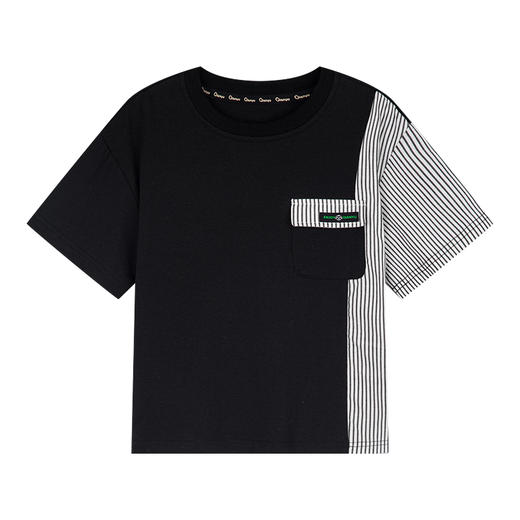 笛莎千与2025夏新款男童时尚撞色拼接短袖T恤 商品图4