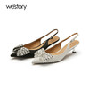 westory夏季新款羊皮优雅尖头细高跟空鞋女W23AH56261 商品缩略图0