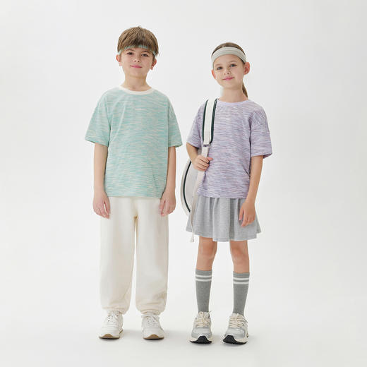 【透气快干】马克珍妮男女童条纹短袖T恤 儿童上衣夏装新款550606 商品图3