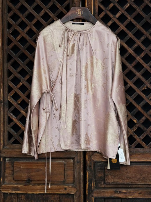 盛唐牡丹 |莲花纹真丝提花上衣 商品图3