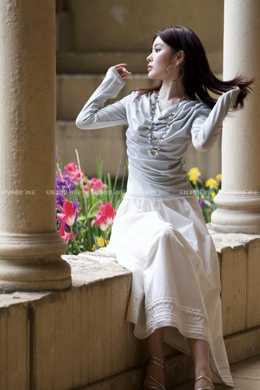 【门店同款】ENJOY春季“绮梦繁花”拼蕾丝上衣 161907480 商品图2