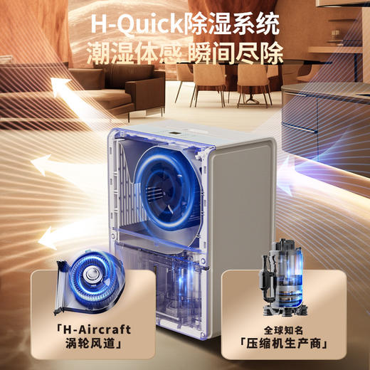 霍尼韦尔Honeywell家用除湿机  家用静音抽湿机 回南天除湿机  25L/天大除湿容量 商品图4