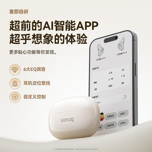 SANAG塞那Z60S蓝牙耳机 | 轻盈仅约5.1g、无线不入耳、通话降噪、动感低频音质、适用华为苹果小米 商品图4