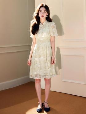 奢姿2025年夏季新款大码女装气质立领旗袍裙子胖妹妹印花连衣裙9932890917