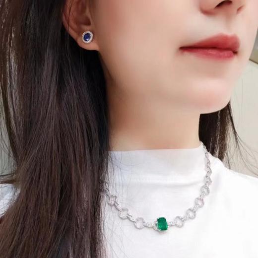 2ct刻面蓝宝石耳钉 商品图2