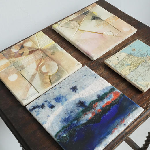 美国中古抽象手绘瓷板画 商品图8