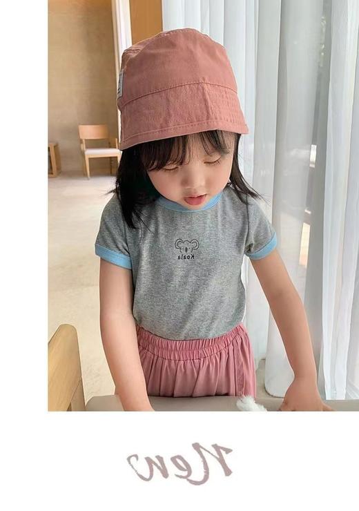 【超值39.9任选2款！】糖果色冰丝短袖t恤 新款韩版女童宝宝 男童夏装百搭洋气 捆条边中小童上衣-QQ 商品图10
