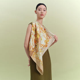 万事利“花漾绮梦”63厘米双面印花大方巾