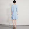 IWY/气质V领蓝色连衣裙女士职业装西服裙新款单排扣荷叶边裙子Q1269 商品缩略图4