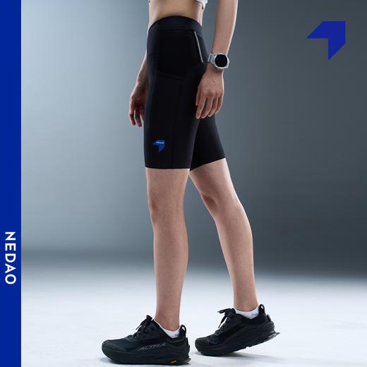 NEDAO内道新款越野马拉松跑步运动女款条纹收纳五分弹力紧身短裤 商品图4