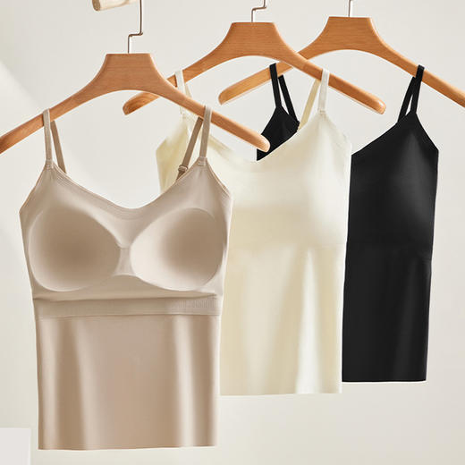 日式无印一片式无痕冰丝吊带良品长款背心女 A-4582 商品图1