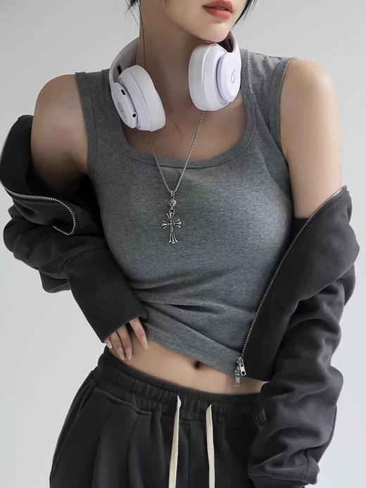 【买一送一】骆柒柒显瘦U领背心 柔软高弹不紧绷遮副乳 舒适显瘦百搭 单穿叠穿都有范 商品图3