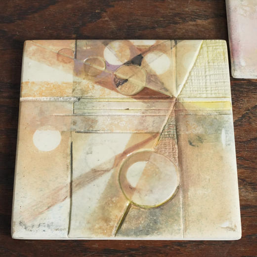 美国中古抽象手绘瓷板画 商品图4