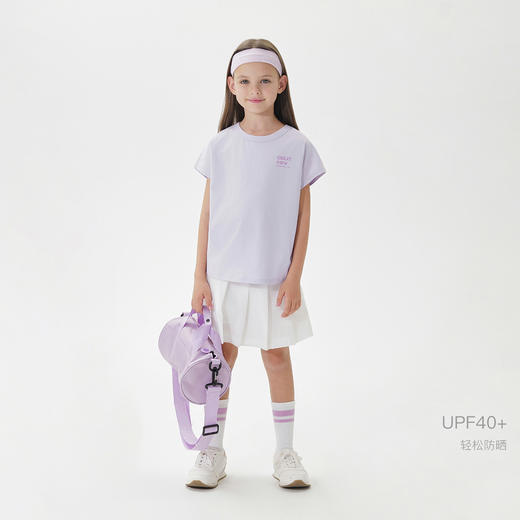 [棉感速干]马克珍妮女童宽松短袖速干T恤儿童上衣夏装新款240322 商品图2