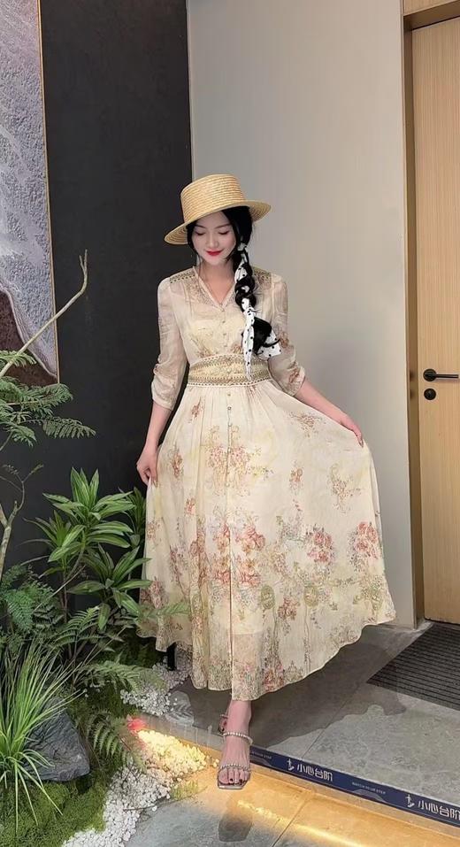 SZ1S60_如梦令色_连衣裙_春夏_分袖收腰大摆优雅气质通勤_高级女装_BERNIEELEN 伯妮斯茵 商品图2