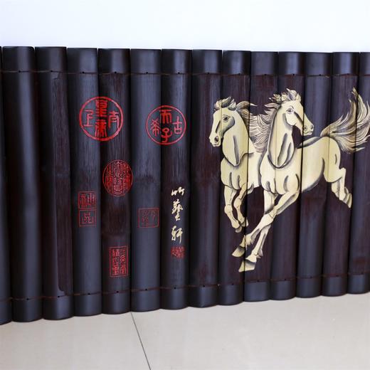 48cm八骏图°竹雕画简书 商品图4
