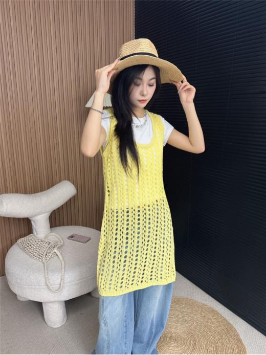 🌺【岚可可韩系镂空叠搭连衣裙】😎 背心裙镂空针织👏真的太绝了织法很好看 ❤️搭配T恤裙、整体很有松弛感!🥰!日常或者逛街约会都可以的~ 商品图5