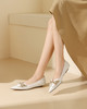 westory2024春季新款低平跟尖头蝴蝶结通勤小皮鞋S24AE57421 商品缩略图5