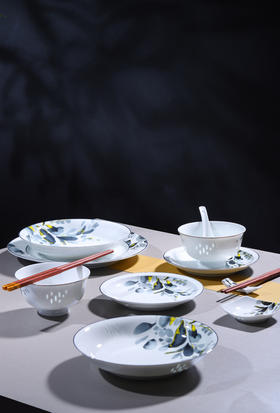 富玉  |  景德镇釉中墨彩餐具