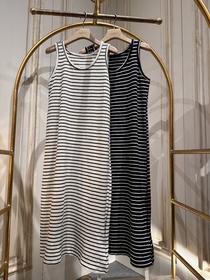 【门店同款】ENJOY春季盐貌似糖条纹背心裙 161095400