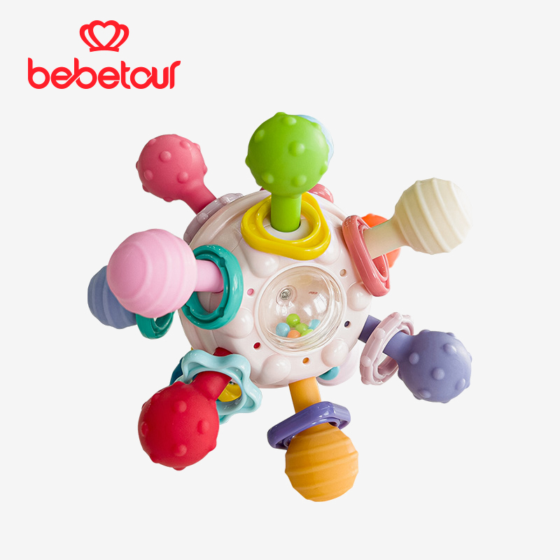 bebetour宝宝玩具牙胶婴儿食品级星际牙胶球咬胶抓握可咬新生儿