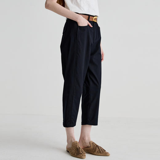 谜底休闲裤女2025夏季新品通勤柔弹百搭合身萝卜九分裤252MK0691 商品图1