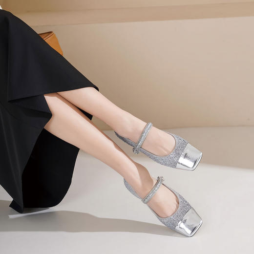 Westory2025年春季小香风满足低跟方头玛丽珍浅口单鞋S25AE58741 商品图3