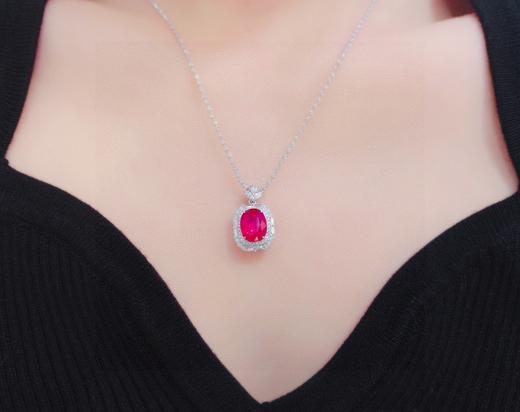 3.02ct刻面红宝石吊坠 商品图3