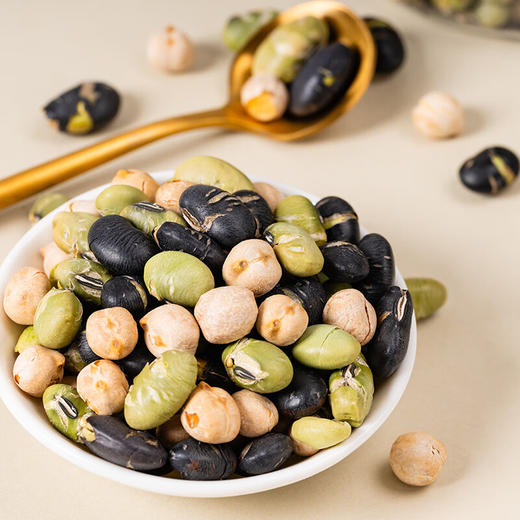 新边界新疆粗粮薄盐干炒三色豆400g 高蛋白鹰嘴豆黑豆青豆即食非油炸 商品图1