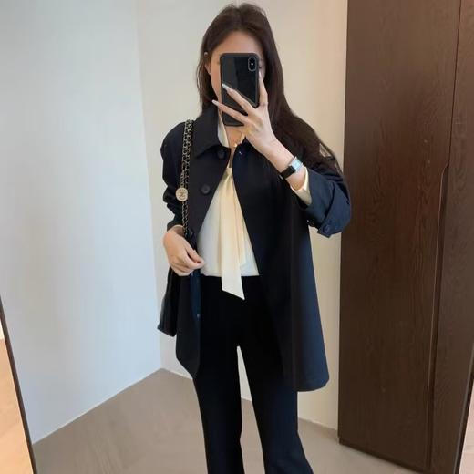 早春飘带蝴蝶结优雅垂感OL衬衫 商品图1