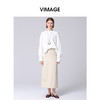 VIMAGE纬漫纪白色纯棉落肩宽松休闲长袖女上衣T恤2025春季新款V2302916 商品缩略图2