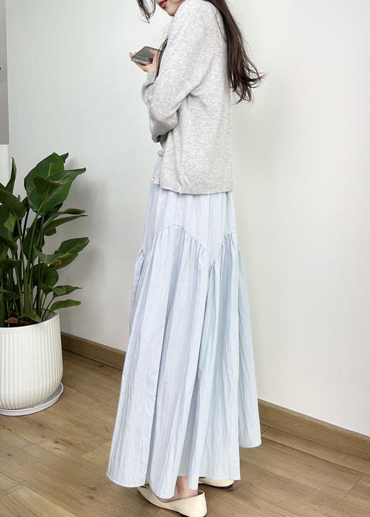 高腰花瓣褶皱半身裙 商品图1