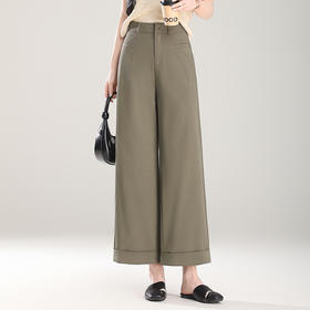 高腰潮流阔腿裤，韩版简约时尚优雅女士休闲裤YX-XBMY6619