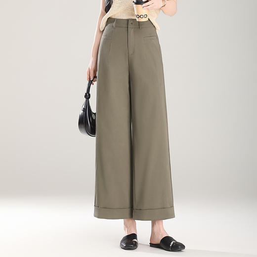 高腰潮流阔腿裤，韩版简约时尚优雅女士休闲裤YX-XBMY6619 商品图0