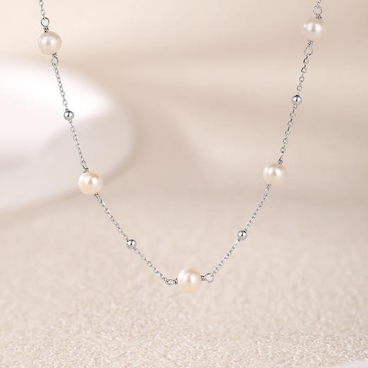 周六福S925银满天星淡水珍珠项链ZLFX052368★ 商品图4