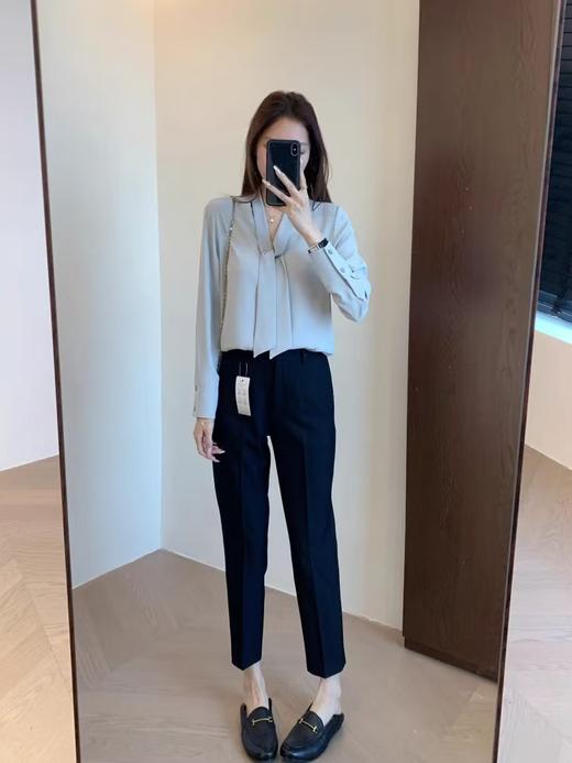 早春飘带蝴蝶结优雅垂感OL衬衫 商品图9