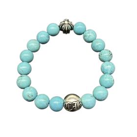 中性款绿松石银珠手串C01