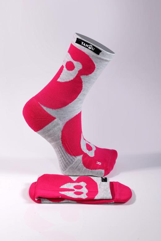 [尝鲜价！一双7折！]严素耐力+运动袜中筒速干快干跑步袜荧光配色路跑马拉松 商品图1