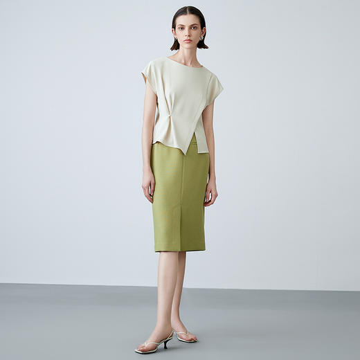 EITIE爱特爱夏季新款优雅温柔高腰显瘦半身裙7806505 商品图1