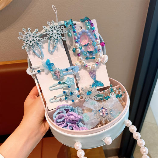 【多款头饰，精美首饰盒，萌趣又时尚！】儿童发饰 女童发夹套装礼盒 小女孩头饰发卡 公主头绳 宝宝皮筋首饰盒 儿童节礼物 生日礼物-QQ 商品图12