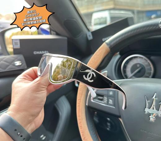 D031329时髦出片，CH6057黑白熊猫配色飞行员墨镜太阳镜 商品图3