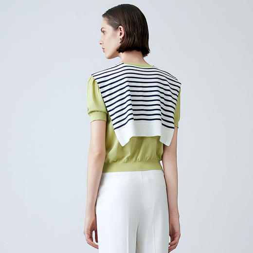 EITIE爱特爱夏新款简约基础款舒适弹力修身通勤百搭针织衫7801502 商品图5