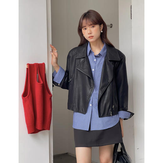 【圣水洞韩系格子衬衫】歌铭高级感春季新款女装长袖衬衣女上衣 商品图2