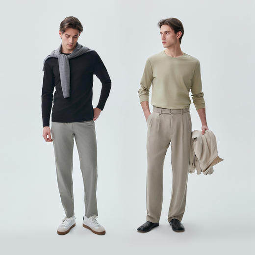 棉仓327801002-50支液态水柔棉长袖T恤 商品图3